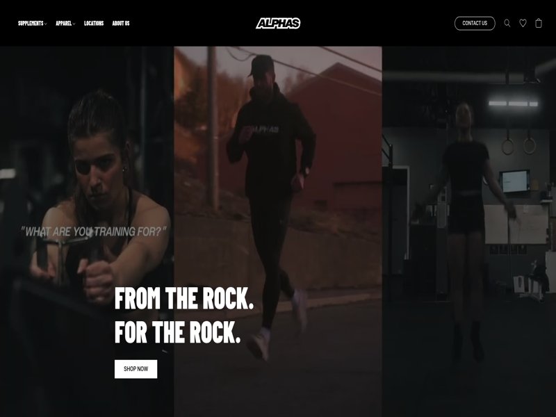 Be Alphas Shopify storefront homepage