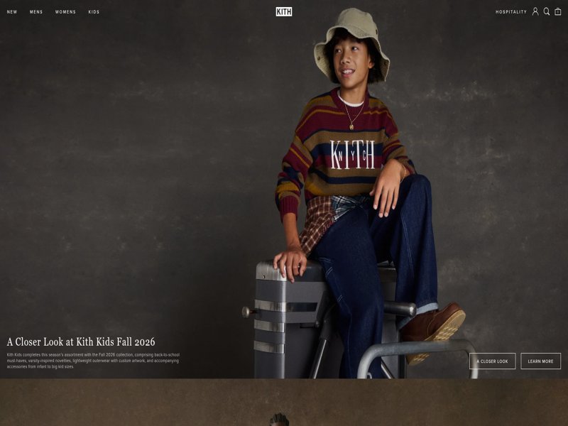 Kith online store homepage