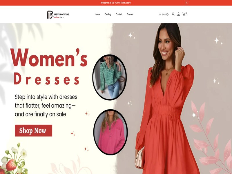 MSVS Hot Items Shopify store homepage